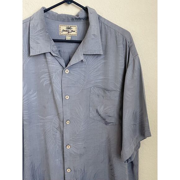 Jamaica Jaxx Mens XXL Blue Button Down Shirt Hawaiian 100% Silk Pre-owned - Picture 5 of 9